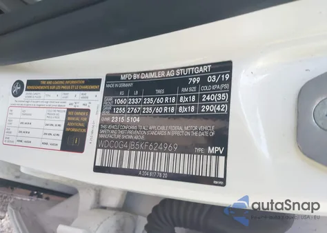 2019 Mercedes-Benz Glc 300 z USA, uszkodzony, nr VIN WDC0G4JB5KF624969